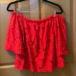 Red strapless Jack top